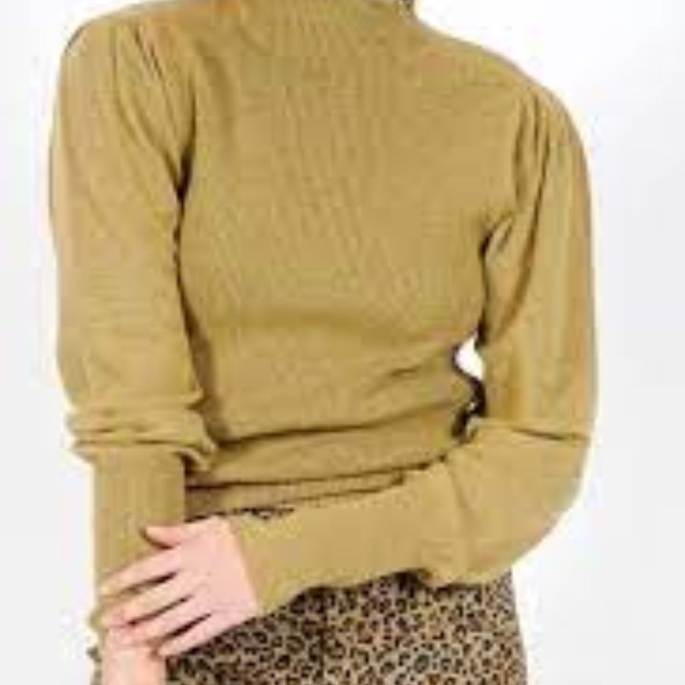 Saint Geraldine Fern Gianna Ribbed Mockneck Sweate